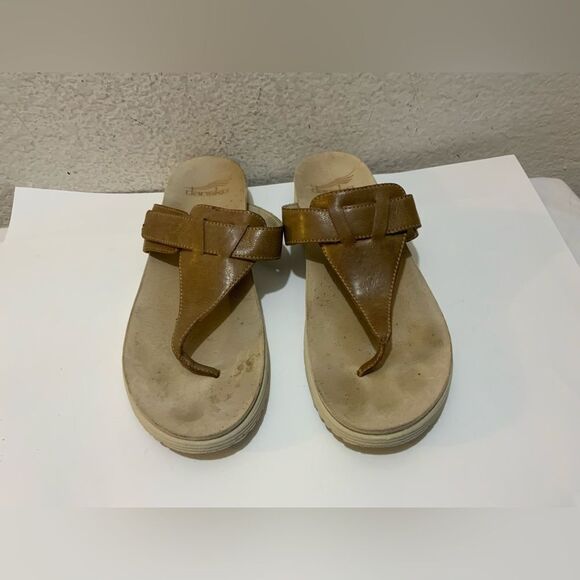 Dansko Ce Ce Sand Burnished Calf Thong Leather Sandals EU 42 - Picture 1 of 8
